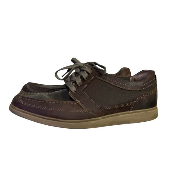 Men's Clarks Vibe Brown Leather Lace Up Casual Oxford Loafer Shoes - Size 9 - Picture 5 of 5